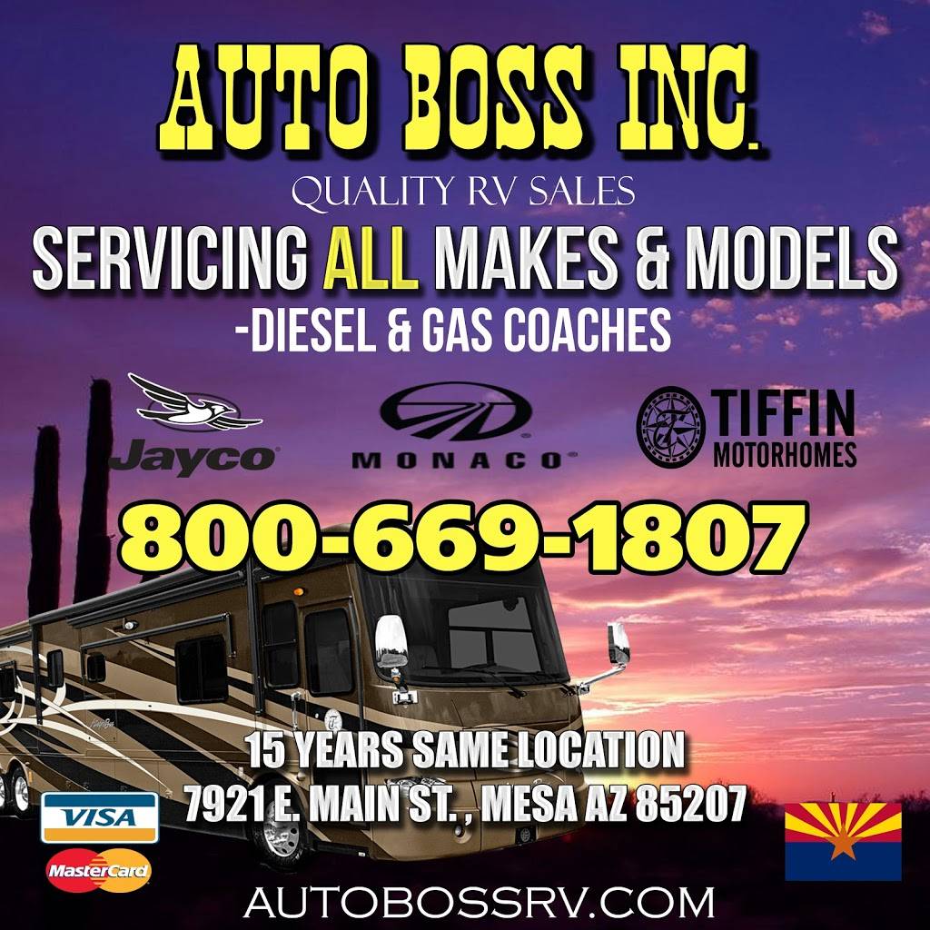 Auto Boss RV | 7921 E Main St, Mesa, AZ 85207, USA | Phone: (480) 283-4320