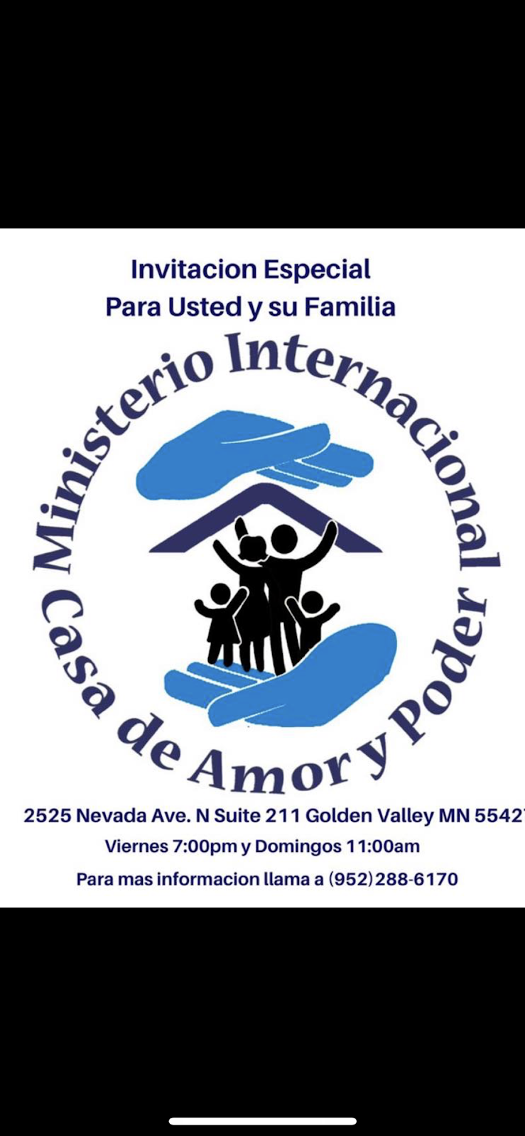 Ministerio Internacional Casa de Amor y Poder | 2525 Nevada Ave N #211, Golden Valley, MN 55427, USA | Phone: (952) 288-6170