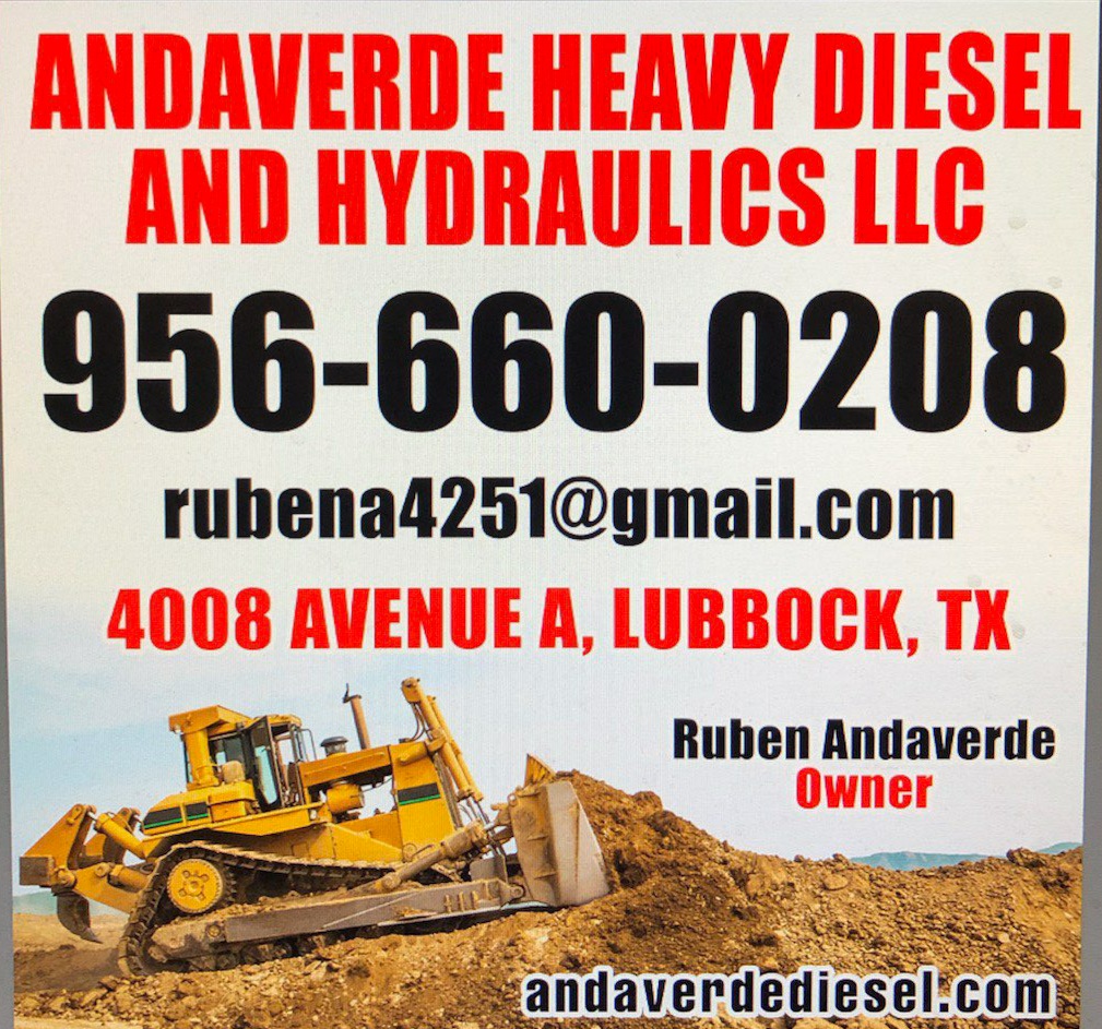 Andaverde Heavy Diesel and Hydraulics | 4008 Avenue A, Lubbock, TX 79404, United States | Phone: (956) 742-5280