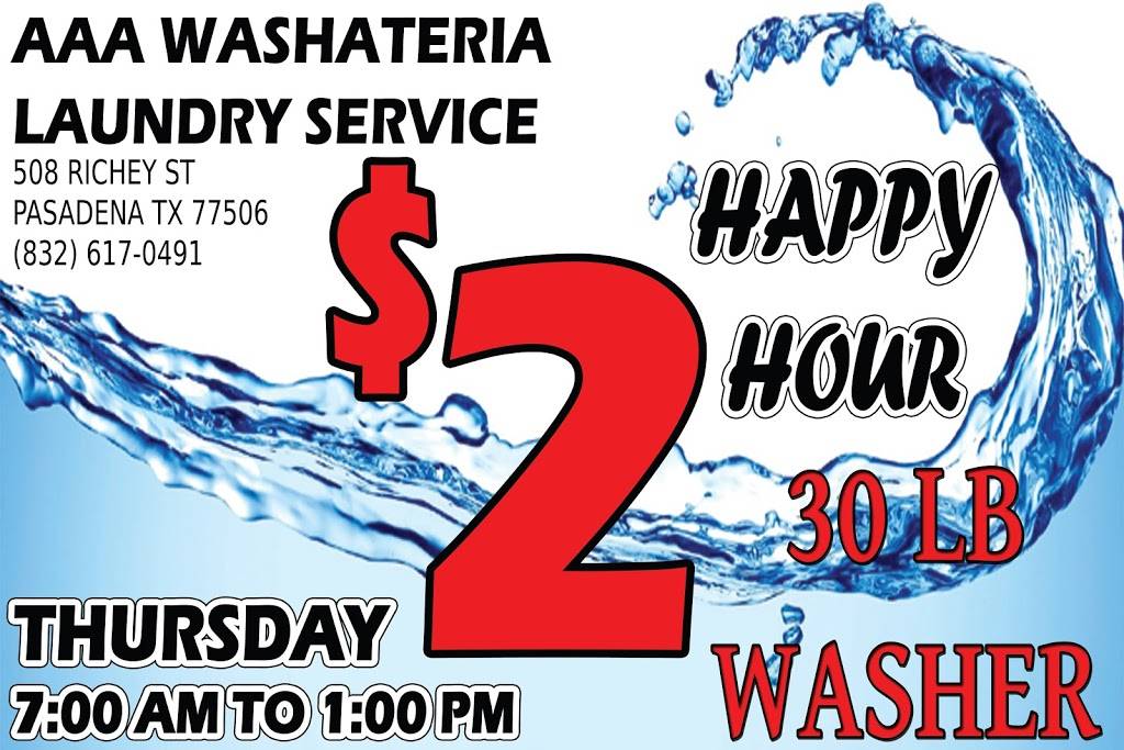 AAA Washateria & Laundry Service | 508 Richey St, Pasadena, TX 77506, USA | Phone: (832) 617-0491
