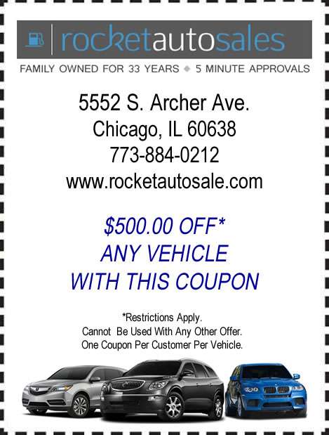 Rocket Auto Sales | 5552 S Archer Ave, Chicago, IL 60638, USA | Phone: (773) 884-0212