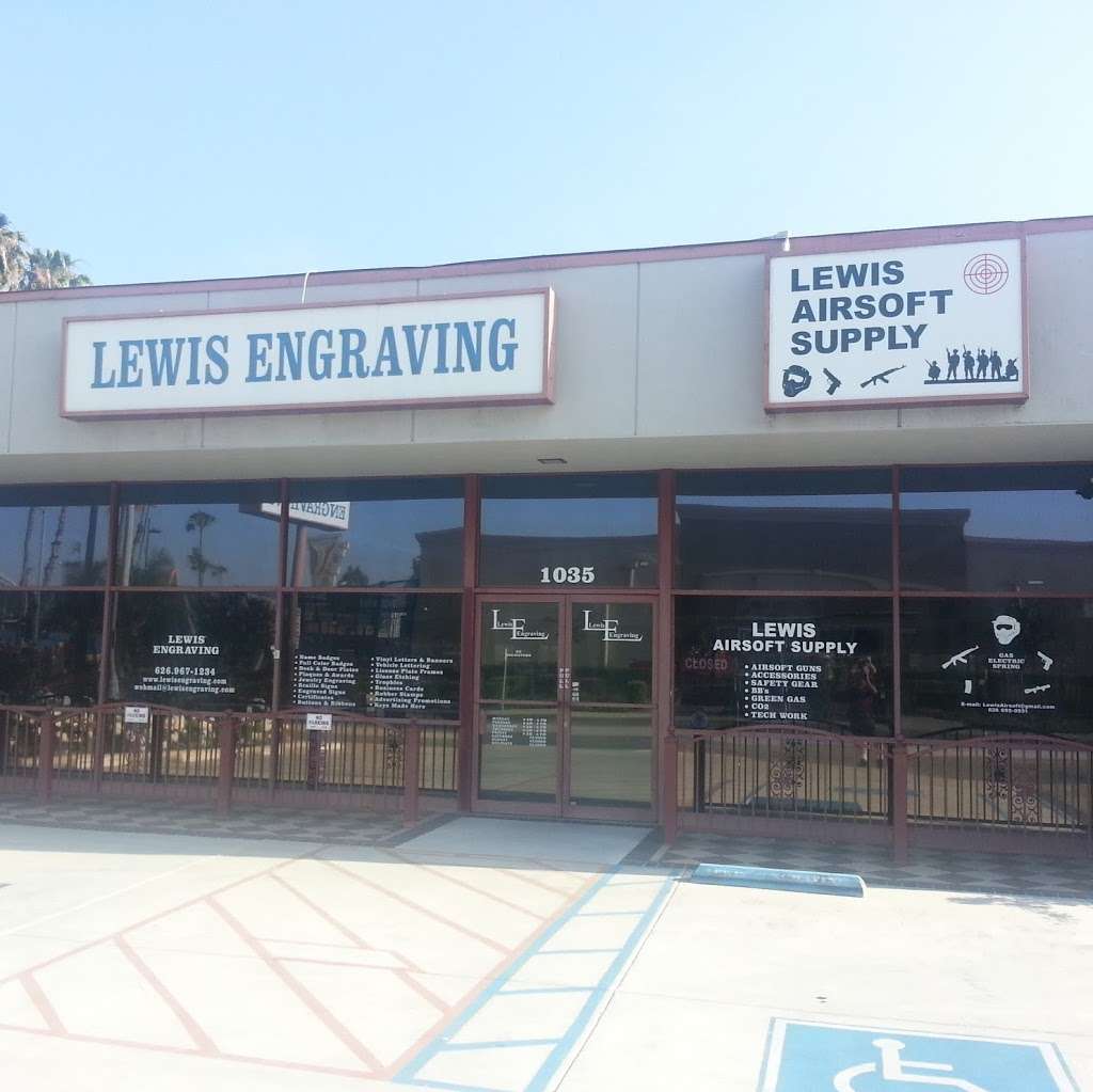 LEWIS ENGRAVING / LEWIS AIRSOFT SUPPLY | 1035 W San Bernardino Rd, Covina, CA 91722, USA | Phone: (626) 967-1234