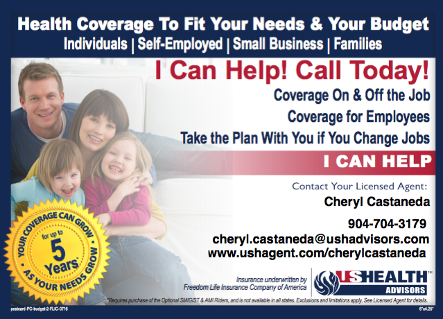 USHEALTH ADVISORS- Cheryl Castaneda | 12300 Hawkstowe Ln, Jacksonville, FL 32225, USA | Phone: (904) 704-3179