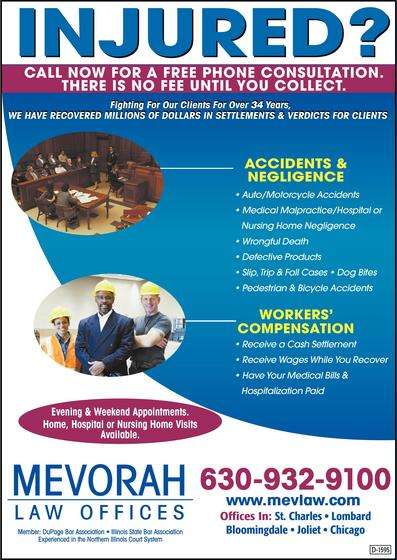 Mevorah Law Offices LLC, Kane County | 333 Randall Rd #104, St. Charles, IL 60174, USA | Phone: (630) 443-0600