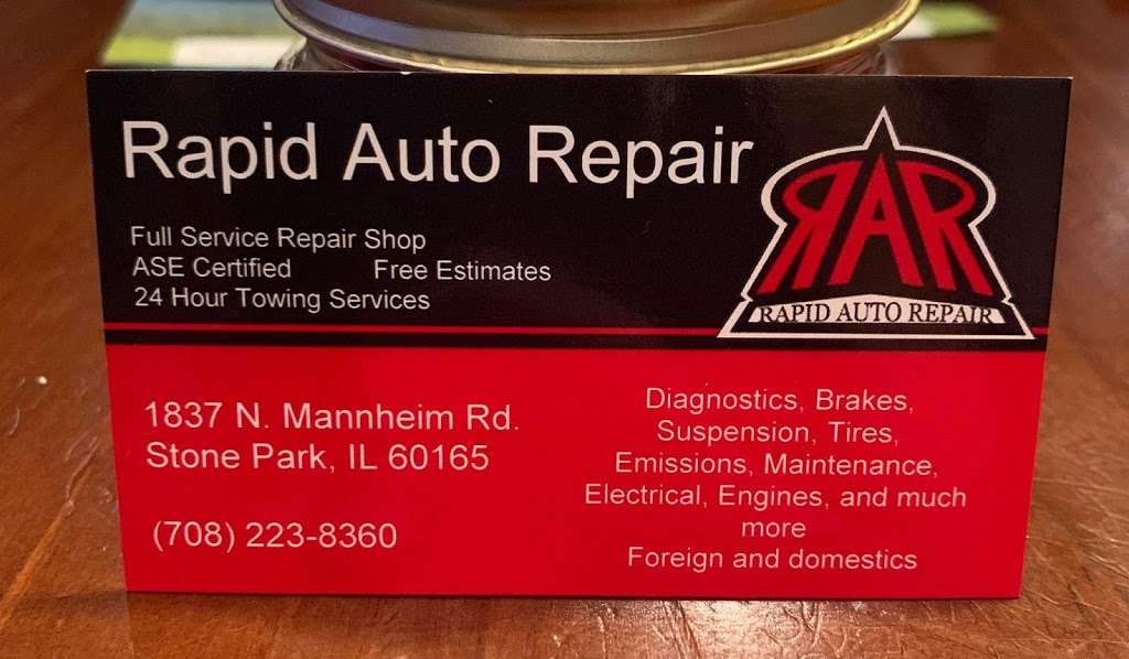 Rapid Auto Repair | 1837 Mannheim Rd, Stone Park, IL 60165, USA | Phone: (708) 223-8360