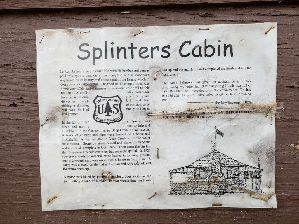 Splinters Cabin Day Use Area | Crab Flats, Green Valley Lake, CA 92341, USA | Phone: (909) 382-2790