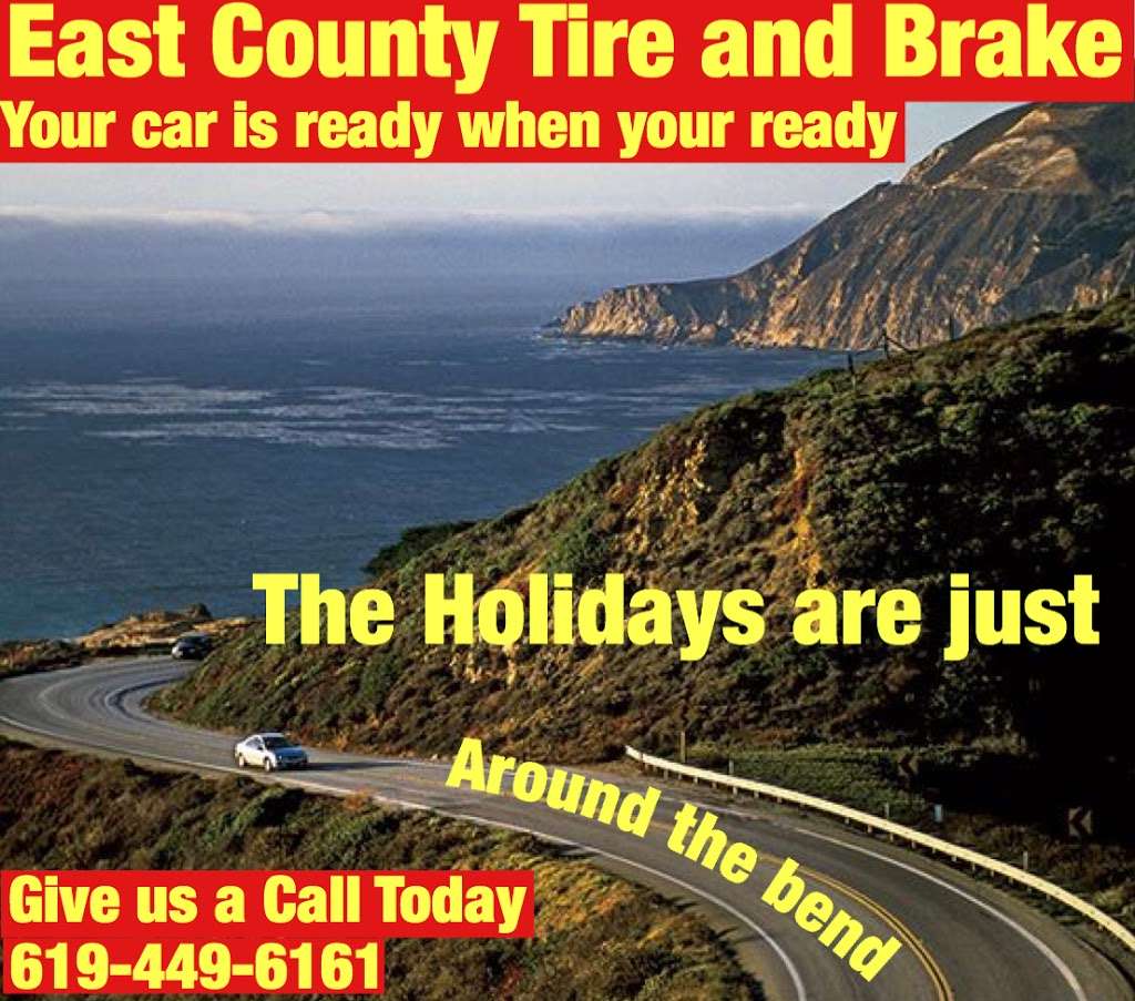 East County Tire & Brake of Santee | 7945 Mission Gorge Rd #102, Santee, CA 92071 | Phone: (619) 449-6161