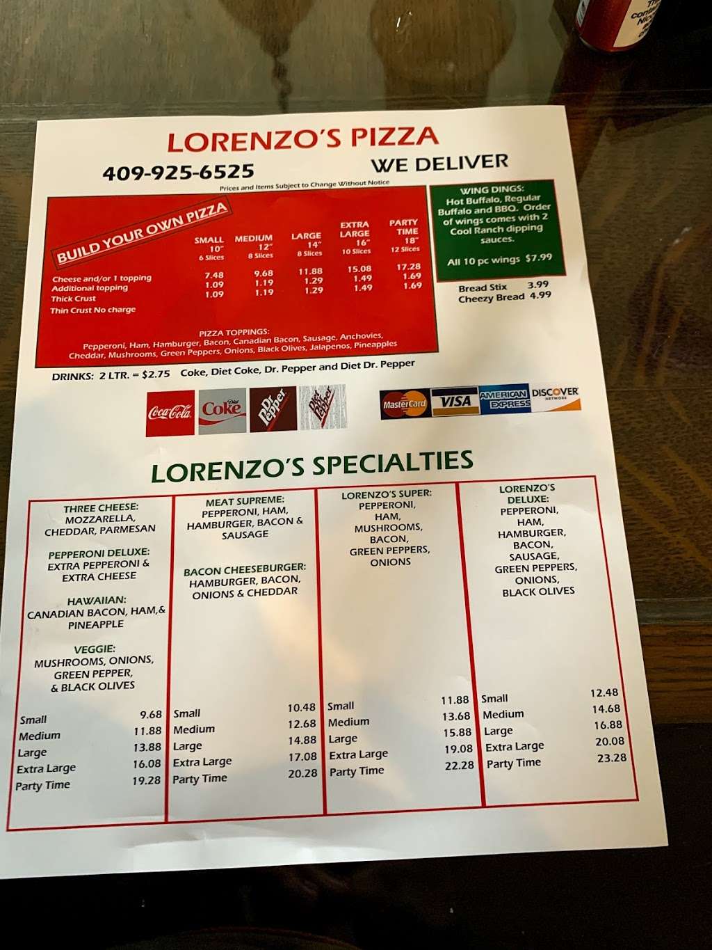 Lorenzos Pizza | 12995 Hwy 6, Santa Fe, TX 77510, USA | Phone: (409) 925-6525