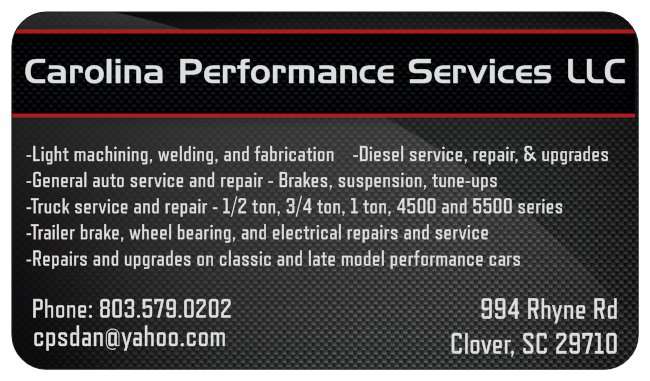 Carolina Performance Services LLC | 994 Rhyne Rd, Clover, SC 29710, USA | Phone: (803) 579-0202