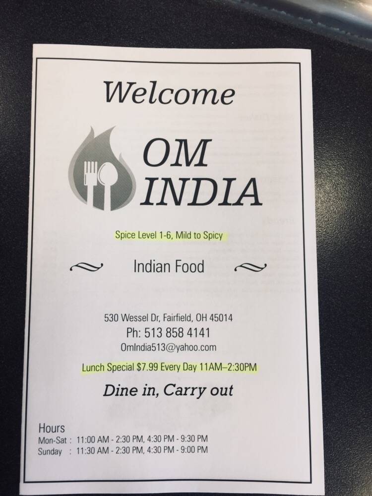 Om India | 530 Wessel Dr, Fairfield, OH 45014, USA | Phone: (513) 858-4141