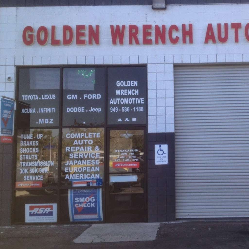 Auto Smog Test Center (Golden Wrench) | 23091 Orange Ave, Lake Forest, CA 92630, USA | Phone: (949) 472-9222