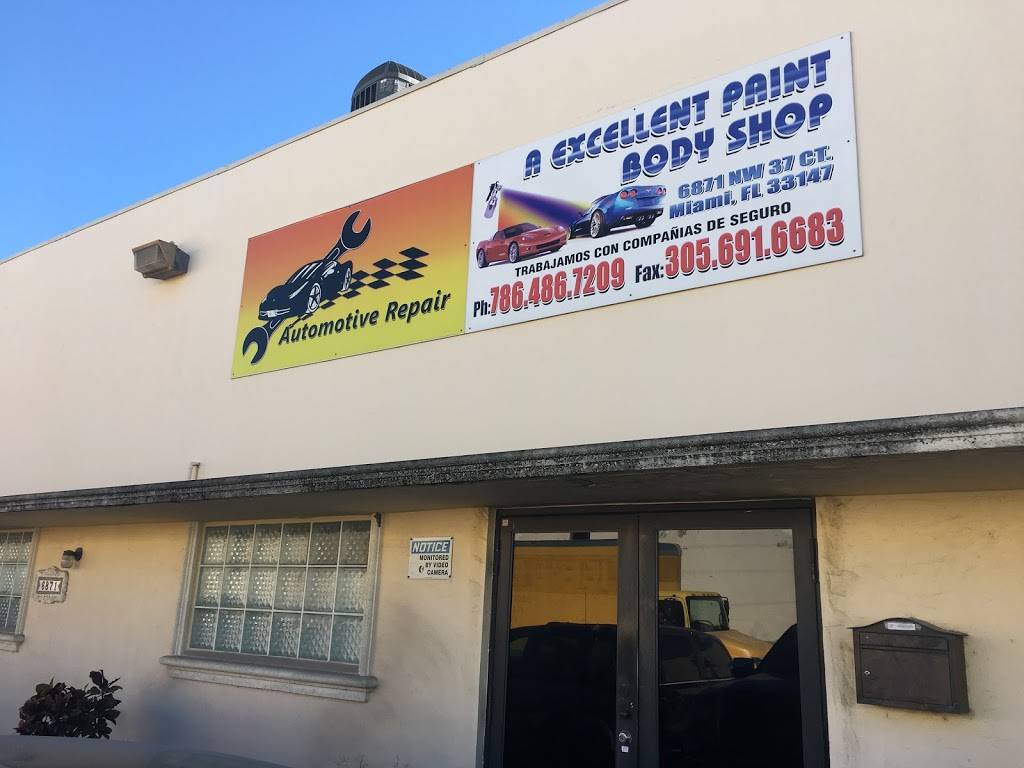 A Excellent Paint Body Shp Inc | 6871 NW 37th Ct, Miami, FL 33147 | Phone: (786) 486-7209