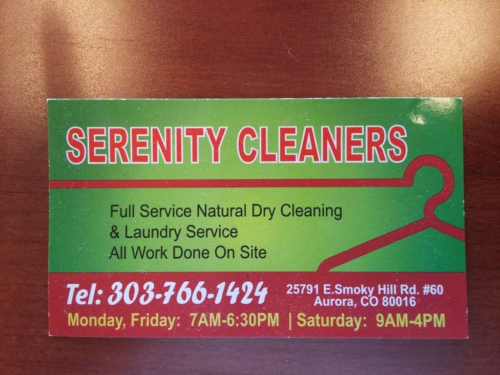 Serenity Cleaners | 25791 E Smoky Hill Rd #60, Aurora, CO 80016, USA | Phone: (303) 766-1424