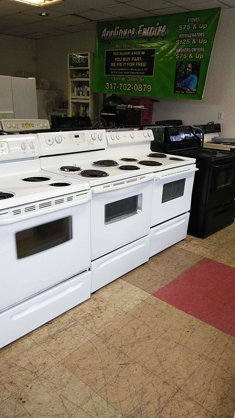 Appliance Empire For Less | Used Appliance Store, Major Applianc | 1301 West 30th Street b, Indianapolis, IN 46208, USA | Phone: (317) 210-8747