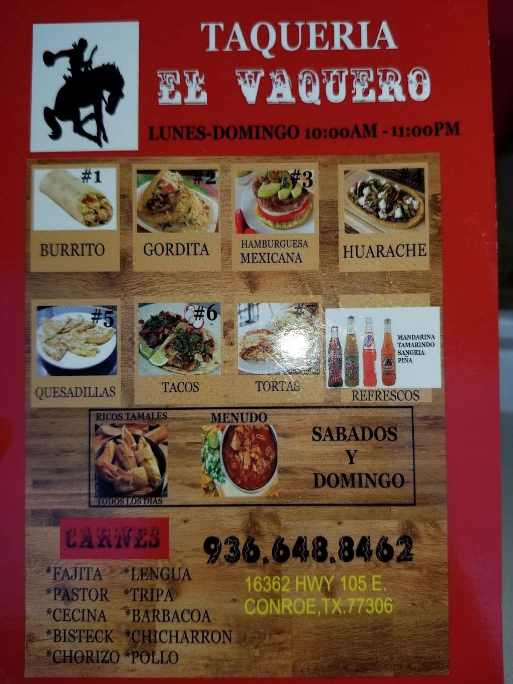 TAQUERIA EL VAQUERO | 16362 TX-105, Conroe, TX 77306, USA | Phone: (936) 648-8462