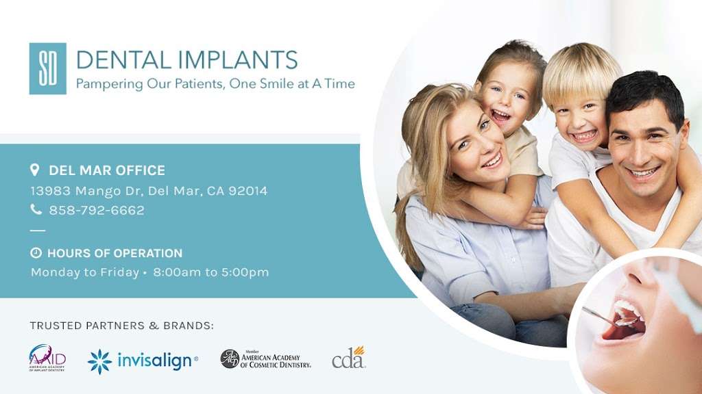 SD Dental Implants - Del Mar CA | 13983 Mango Dr, Del Mar, CA 92014, USA | Phone: (858) 792-6662