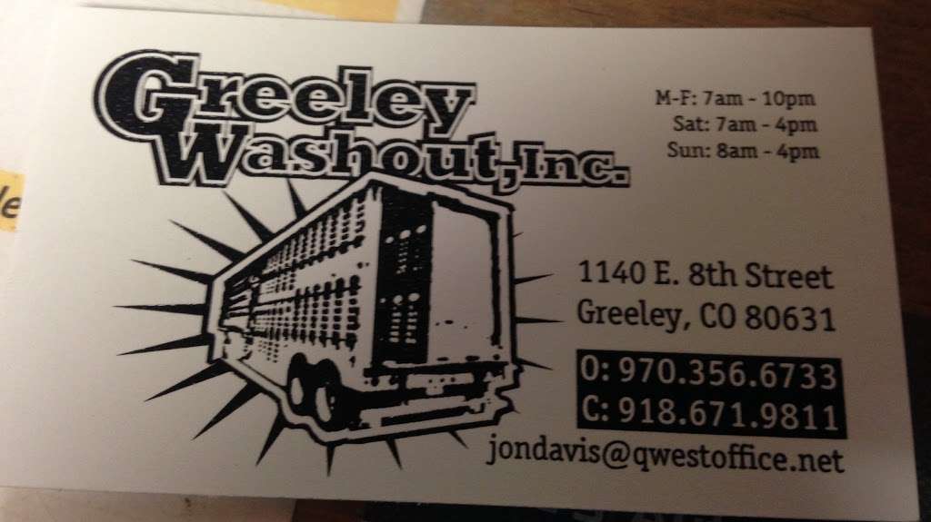 Greeley Washout Inc | 1140 E 8th St, Greeley, CO 80631, USA | Phone: (970) 356-6733