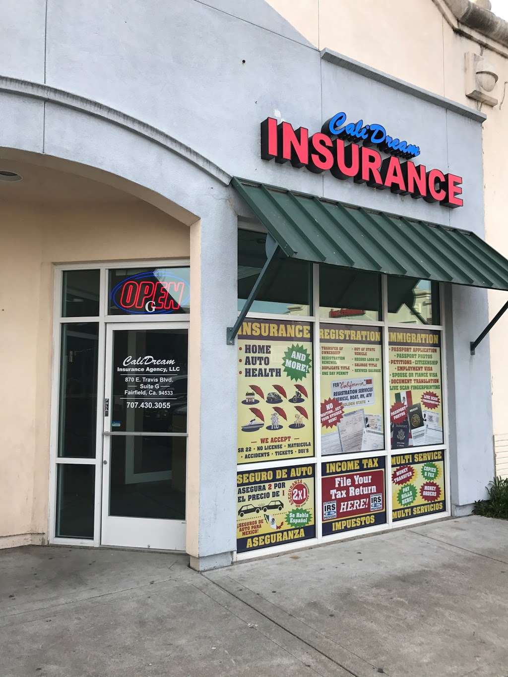 Calidream Insurance Agency | 870 E Travis Blvd Suite G, Fairfield, CA 94533, USA | Phone: (707) 430-3055