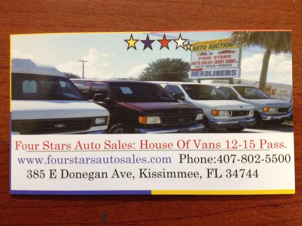 Four Stars Auto Sales & Body Shop | 385 E Donegan Ave, Kissimmee, FL 34744, USA | Phone: (407) 802-5500