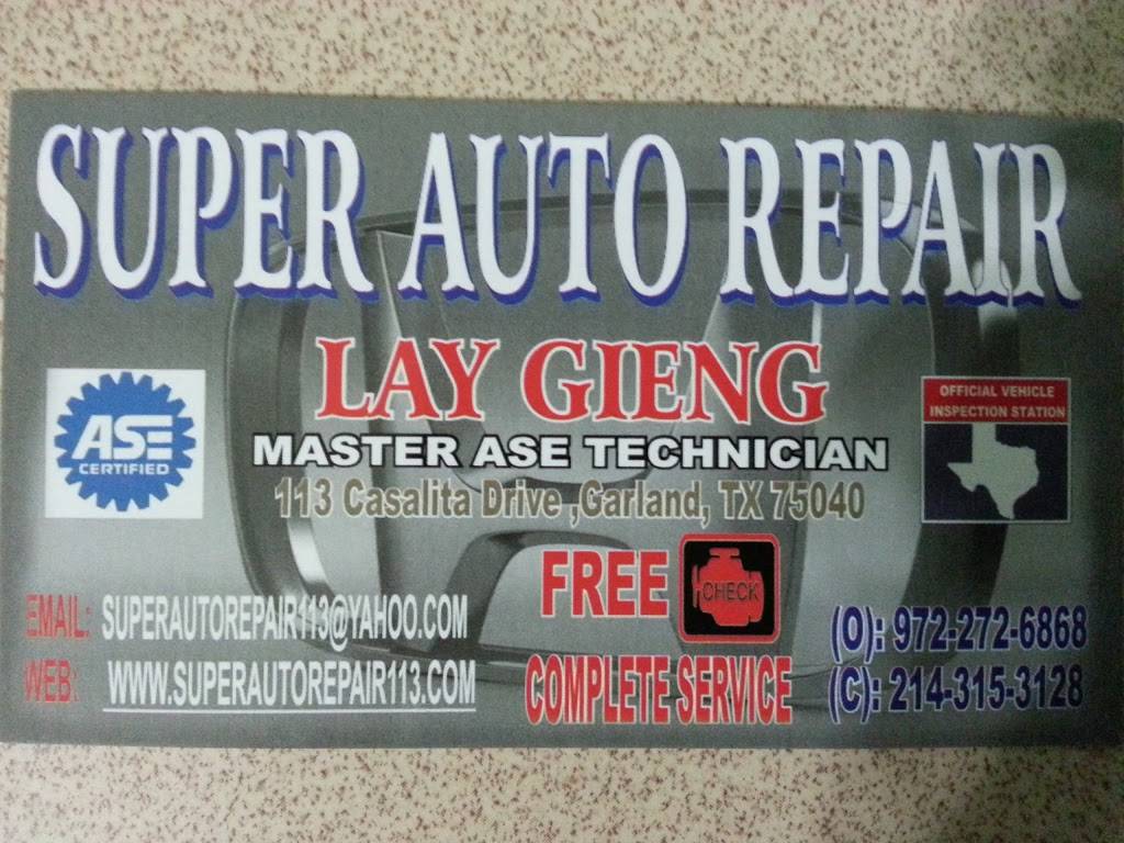 Super Auto Repair | 113 Casalita Dr, Garland, TX 75040, USA | Phone: (972) 272-6868