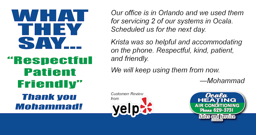 Ocala Heating And Air Conditioning | 3695 SE 58th Ave, Ocala, FL 34480, USA | Phone: (352) 629-3731