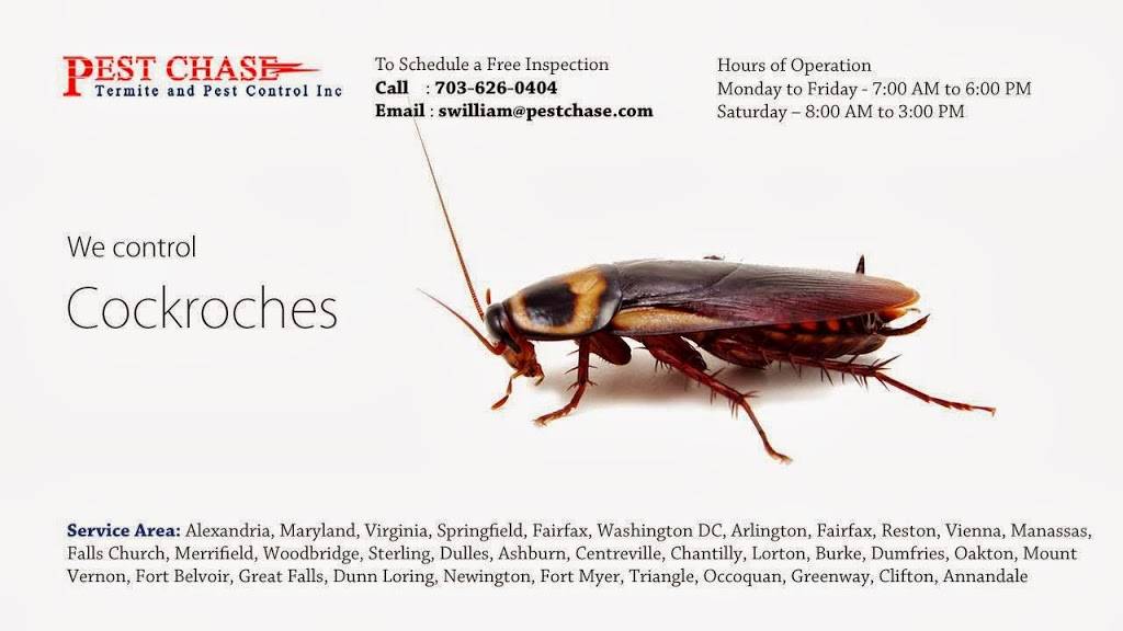 Pest Chase Termite and Pest Control Inc. | 4103 Duvawn St, Alexandria, VA 22310, USA | Phone: (703) 626-0404