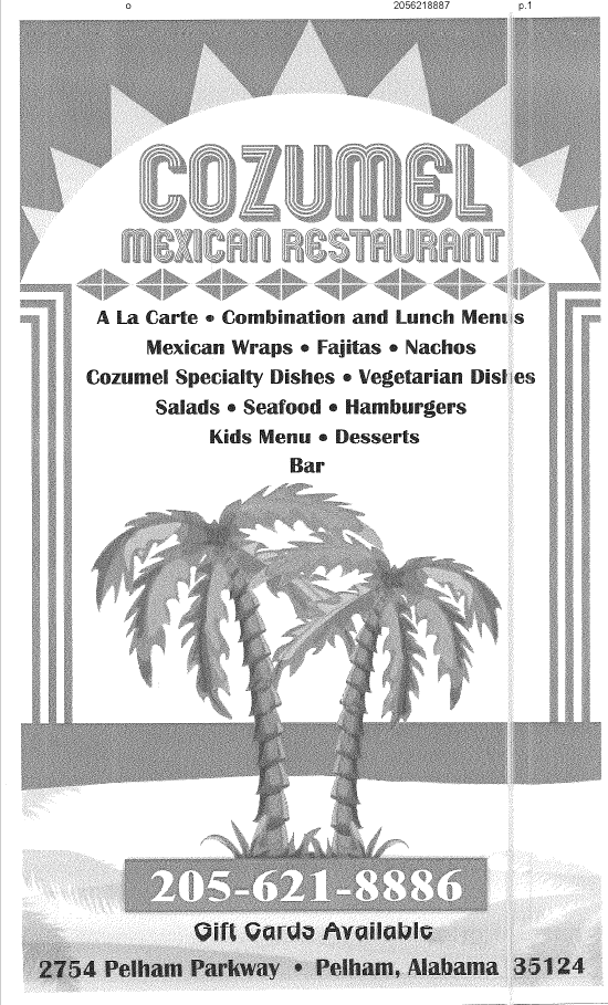 Cozumel | Grill & Mexican Restaurant | 2754 Pelham Pkwy, Pelham, AL 35124, USA | Phone: (205) 621-8886