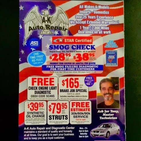 AK Auto Repair and Smog | 23141 Orange Ave Unit C & D, Lake Forest, CA 92630, USA | Phone: (949) 598-9000