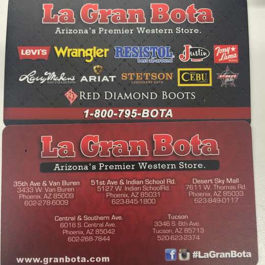 La Gran Bota | 3433 W Van Buren St # A, Phoenix, AZ 85009, USA | Phone: (602) 278-6009