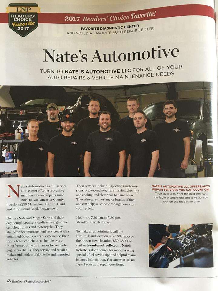 Nates Automotive LLC | 2 Industrial Rd, Brownstown, PA 17508, USA | Phone: (717) 859-3800
