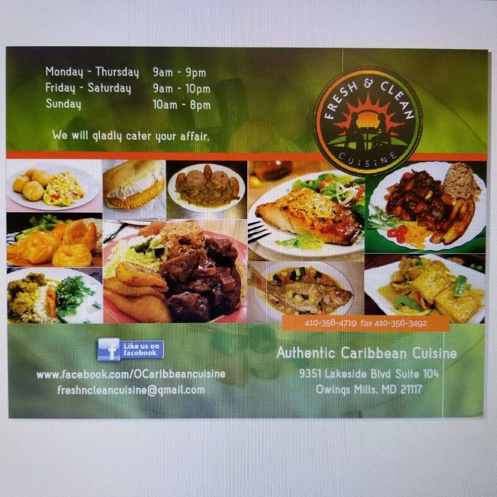 Fresh & Clean Cuisine | 9351 Lakeside Blvd #104, Owings Mills, MD 21117, USA | Phone: (410) 356-4719