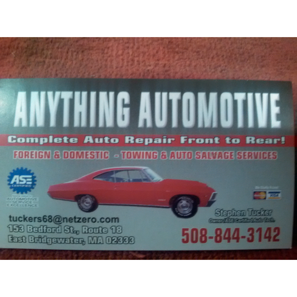 Anything Automotive & Towing | 484 Bedford St Rear, East Bridgewater, MA 02333, USA | Phone: (508) 844-3142