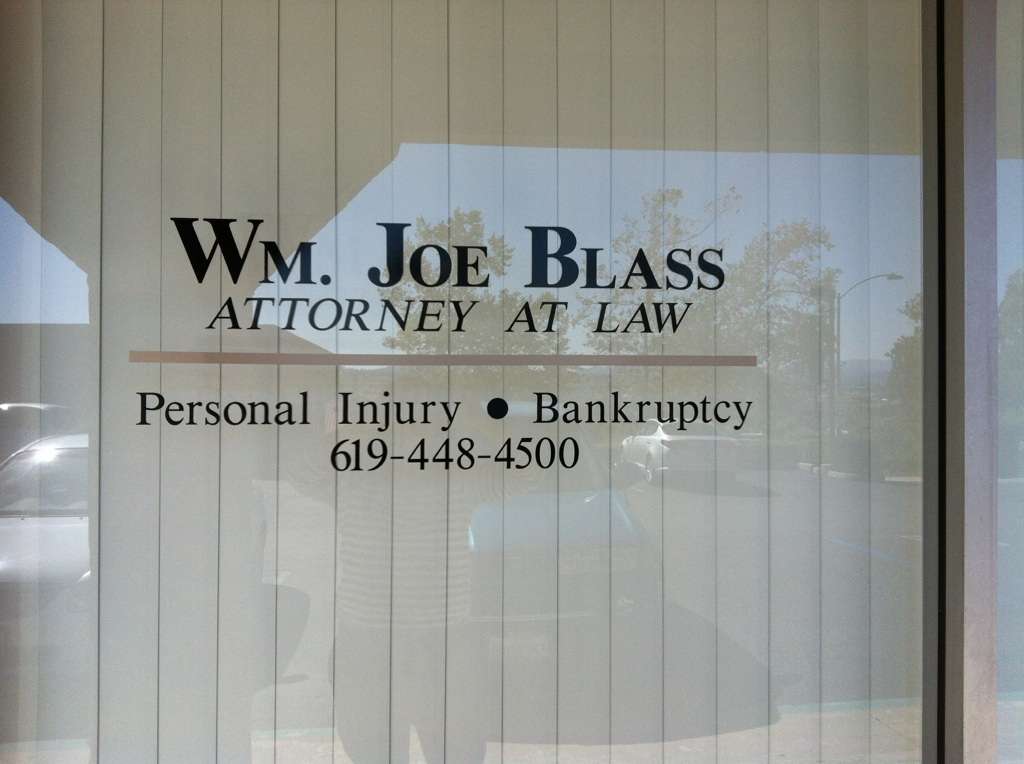 Law Office of Wm. Joe Blass / Attorney Joe Blass | 9730 Cuyamaca St Suite J, Santee, CA 92071 | Phone: (619) 448-4500