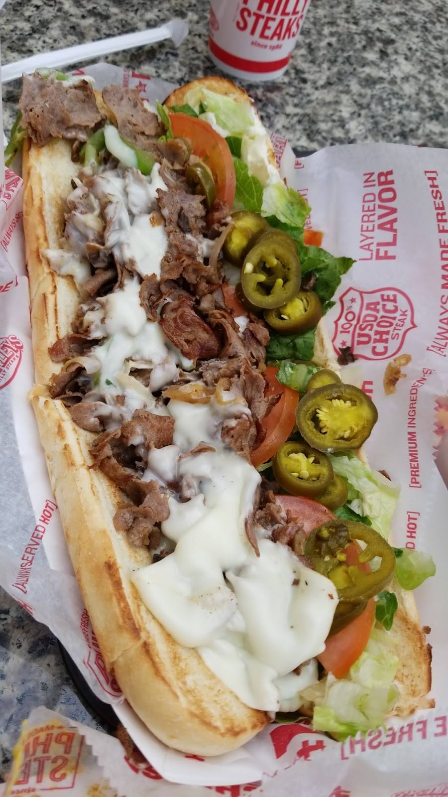 Charleys Philly Steaks | 110 Stonewood St, Downey, CA 90241, USA | Phone: (562) 862-4411