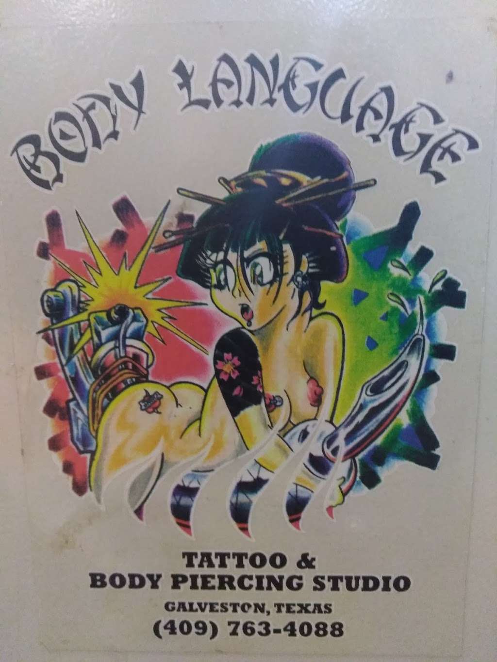 Body Language Tattoo & Piercing Studio | 3802 Cove View Blvd, Galveston, TX 77554, USA | Phone: (409) 763-1058