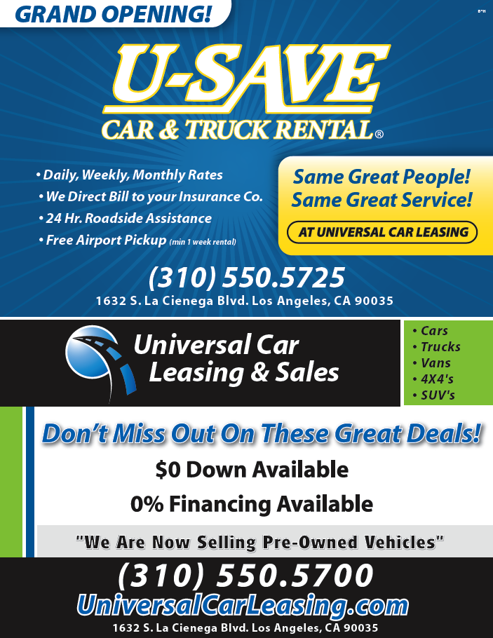 U-Save Car & Truck Rental | 1632 S La Cienega Blvd, Los Angeles, CA 90035, USA | Phone: (310) 550-5725