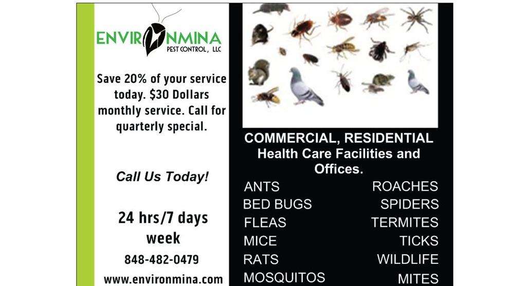 Environmina Pest Control LLC | 606 Clinton Ave, Middlesex, NJ 08846, USA | Phone: (848) 482-0479