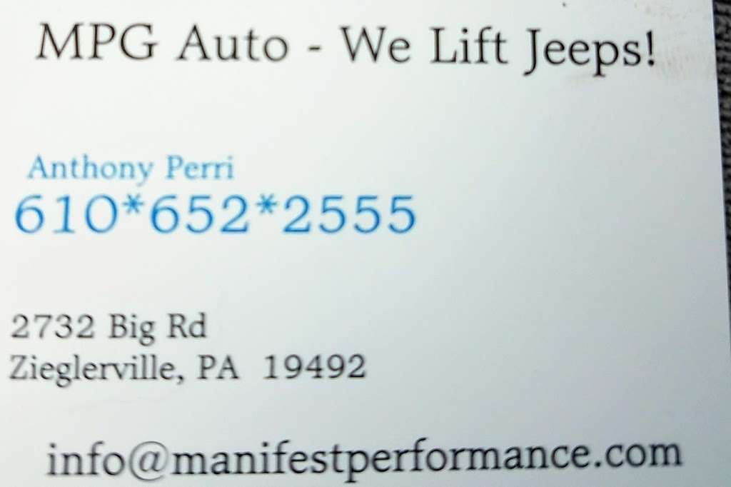 Manifest Performance Group | 2732 Big Rd, Zieglerville, PA 19492, USA | Phone: (610) 652-2555