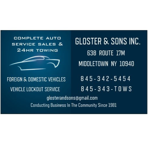 Gloster & Sons Auto Service, Sales & 24 HR. Towing | 638 NY-17M, Middletown, NY 10940, USA | Phone: (845) 342-5454