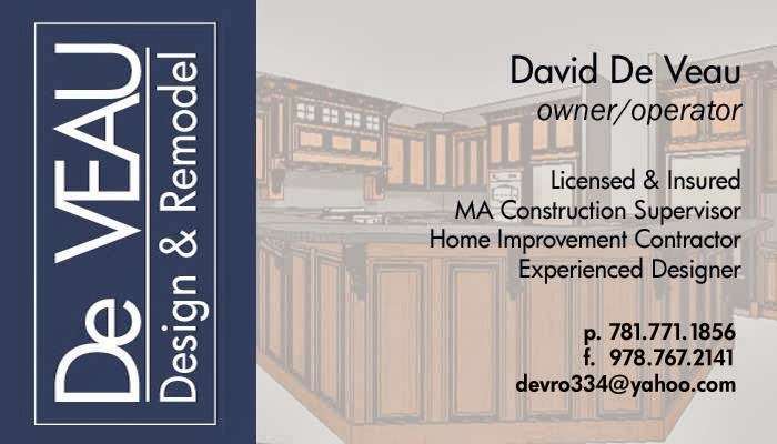 De VEAU Design & Remodel | 49 Lupine Rd, Andover, MA 01810, USA | Phone: (781) 771-1856