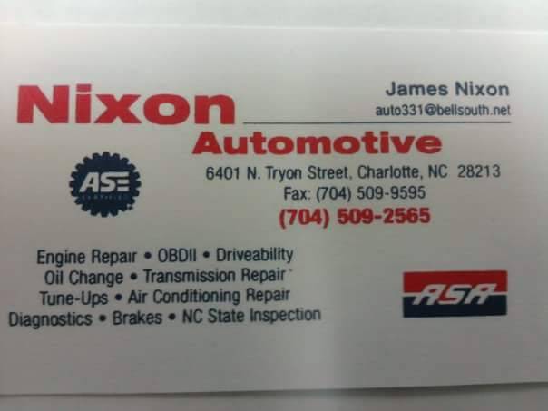 Nixon Automotive Repair | 6401 N Tryon St # E, Charlotte, NC 28213, USA | Phone: (704) 509-2565
