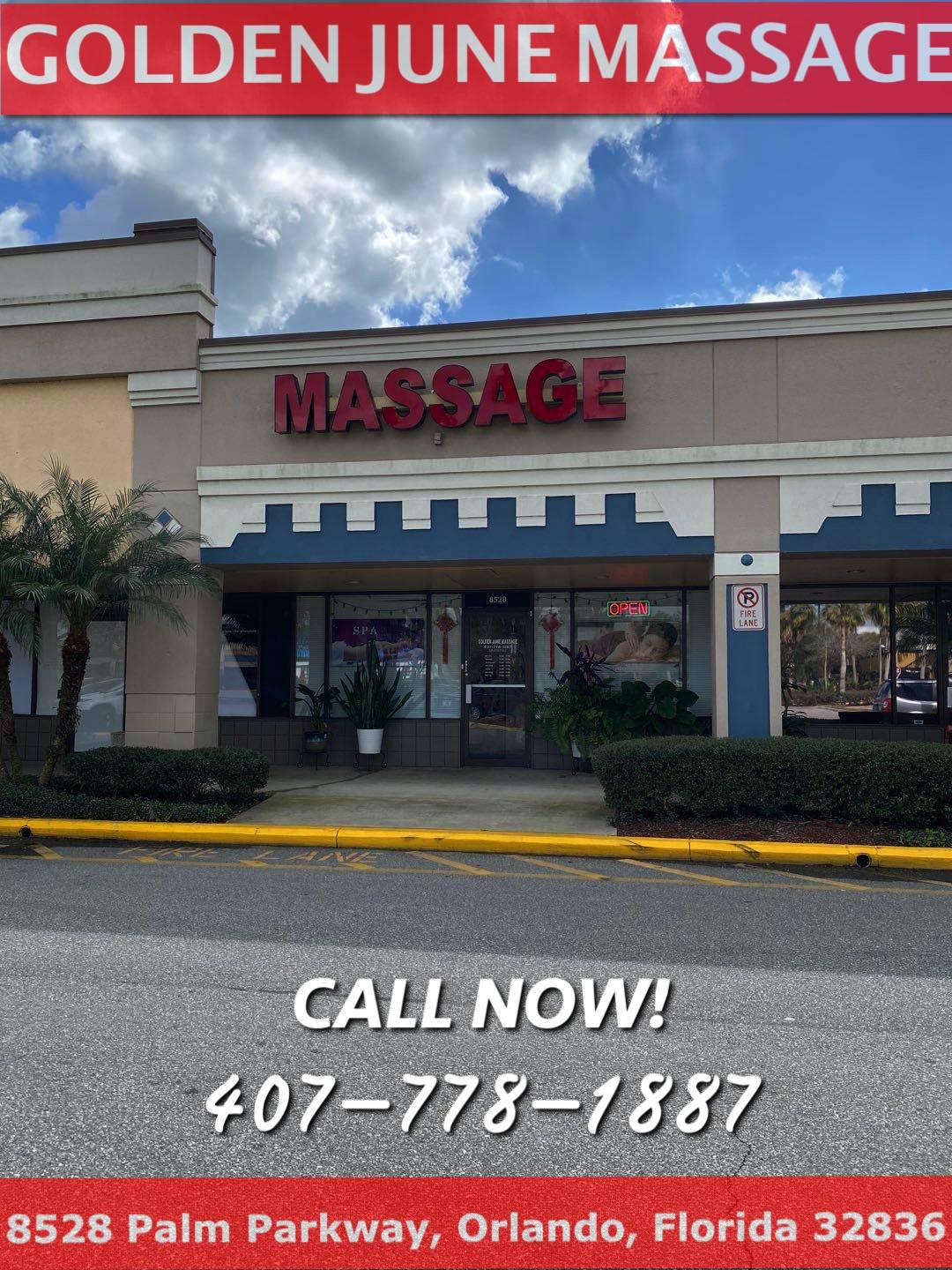 Golden June Massage | 8528 Palm Pkwy, Orlando, FL 32836, United States | Phone: (407) 778-1887