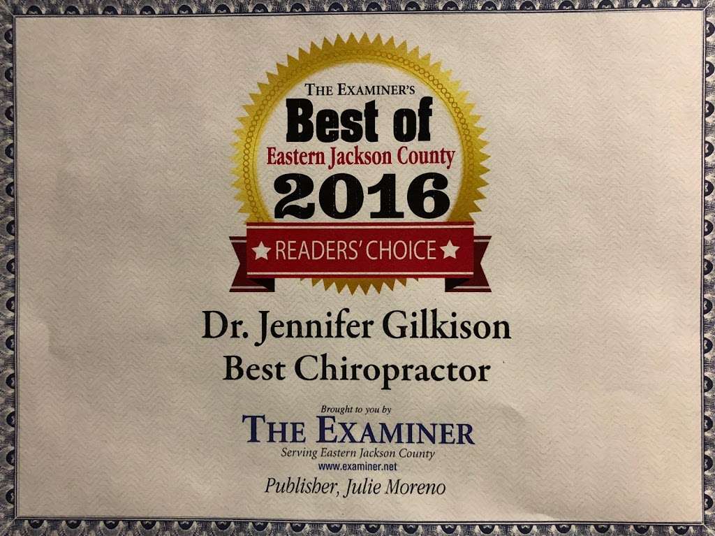 Dr. Jennifer Gilkison DC | 672 SE Bayberry Ln #105, Lees Summit, MO 64063 | Phone: (816) 554-7246