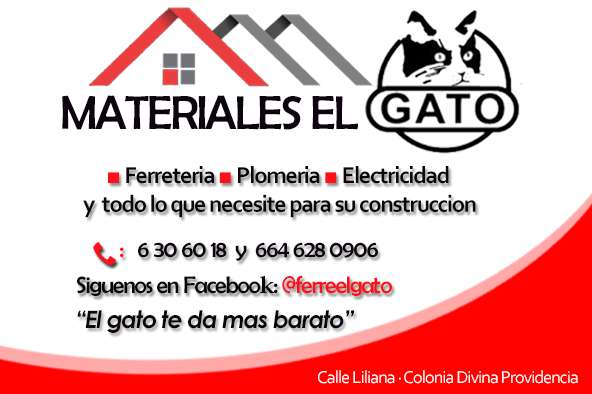 Materiales "EL GATO" | Liliana 3922, Anexa Divina Providencia, 22525 Tijuana, B.C., Mexico | Phone: 664 630 6018