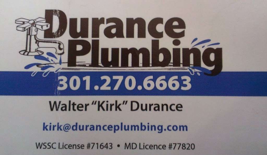 Durance Plumbing | 14800 4th St, Laurel, MD 20707, USA | Phone: (301) 270-6663