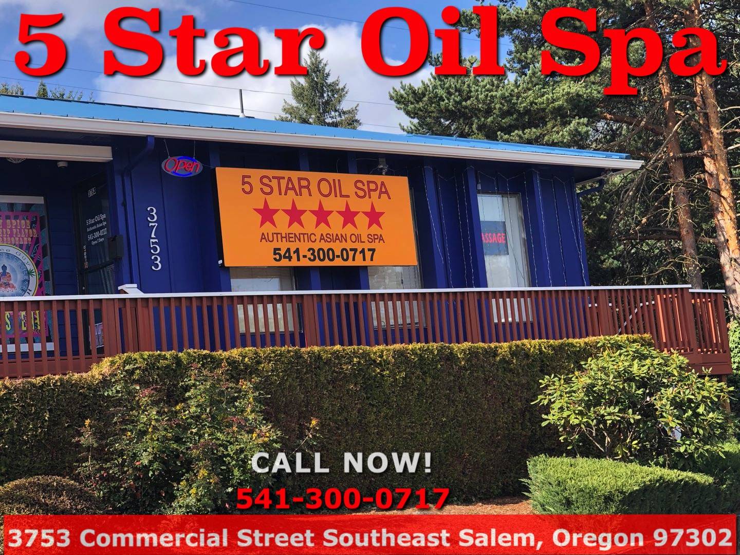 5 Star Oil Spa - Asian Massage Spa | 3753 Commercial Street, Southeast Salem, Oregon 97302, United States | Phone: (541) 300-0717