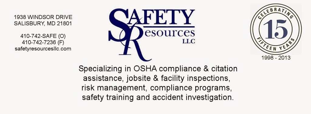 Safety Resources LLC | 1938 Windsor Dr, Salisbury, MD 21801 | Phone: (888) 341-8250