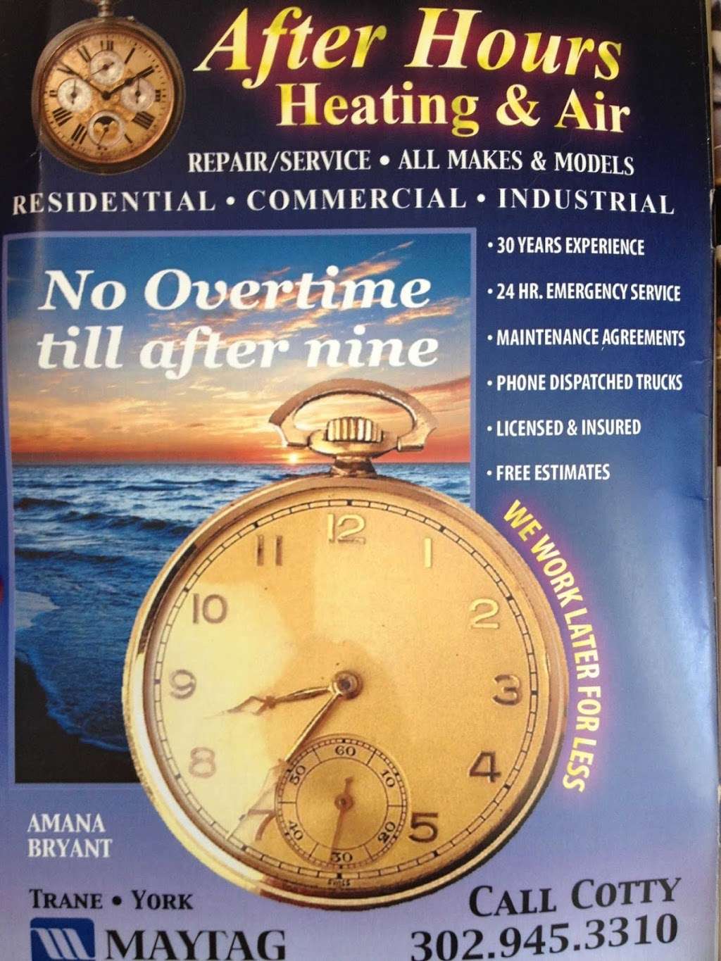 After Hours Heating and Air | 24436 Hollyville Rd, Millsboro, DE 19966 | Phone: (302) 945-3310