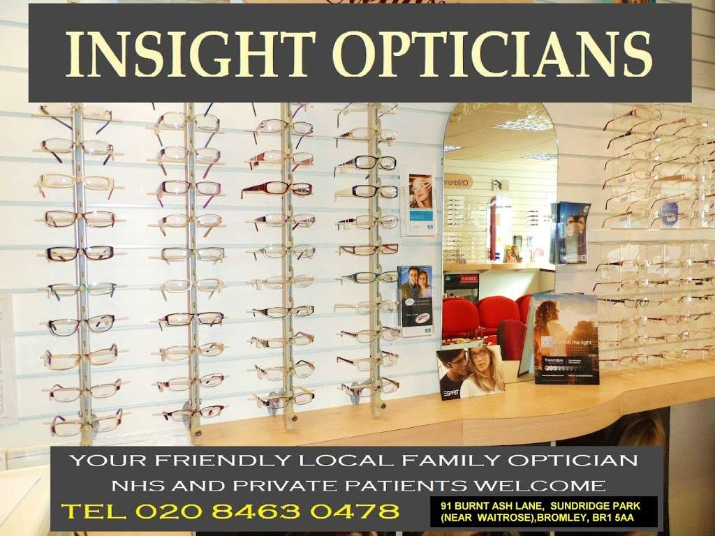 Insight Opticians | 91 Burnt Ash Ln, Bromley BR1 5AA, UK | Phone: 020 8463 0478