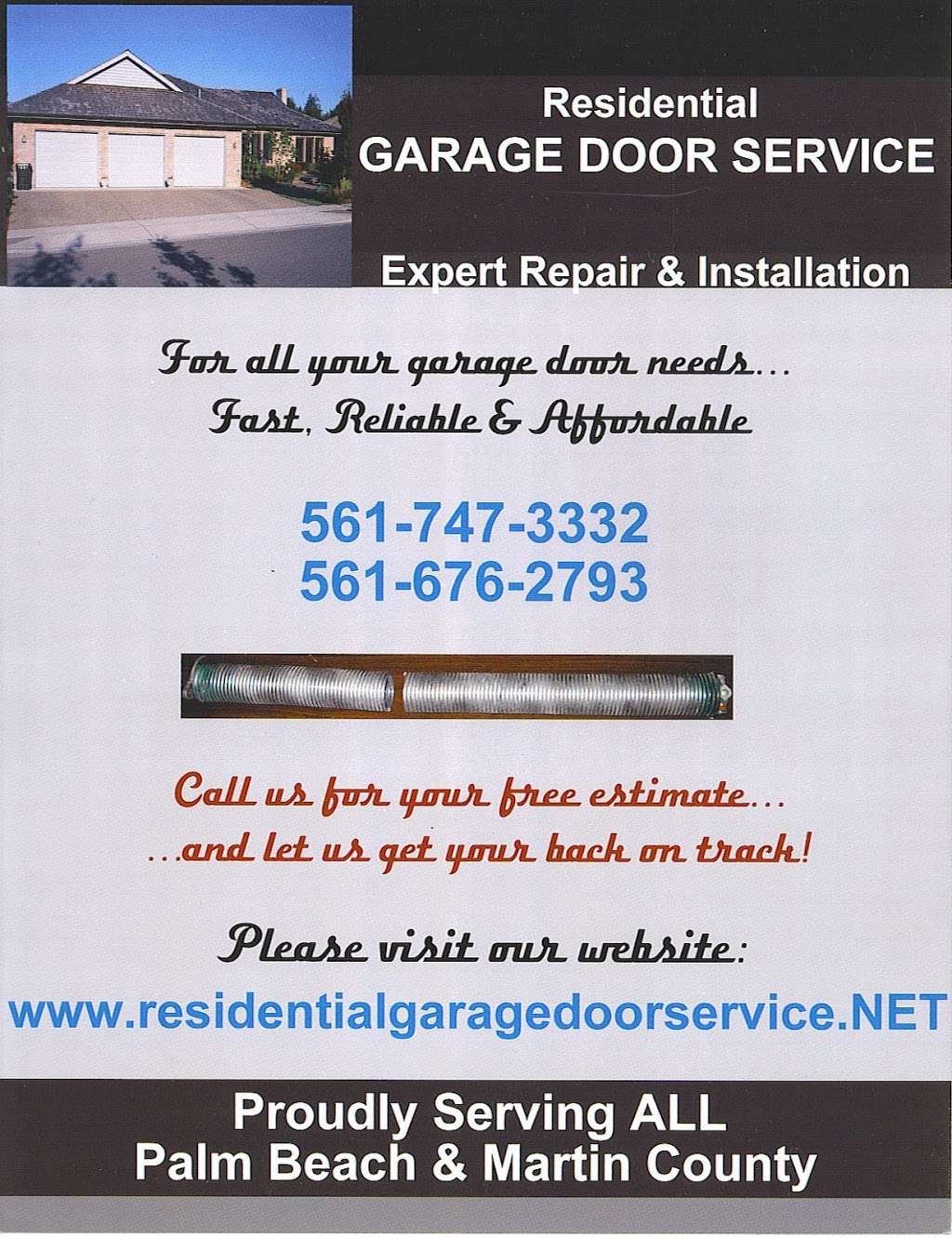 Residential Garage Door Service | 16094 130th Way N, Jupiter, FL 33478, USA | Phone: (561) 747-3332